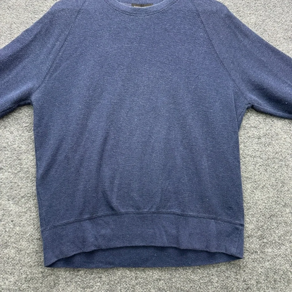 Banana Republic Sweatshirt Mens M Blue Long Sleeve Textured Fleece Pullover